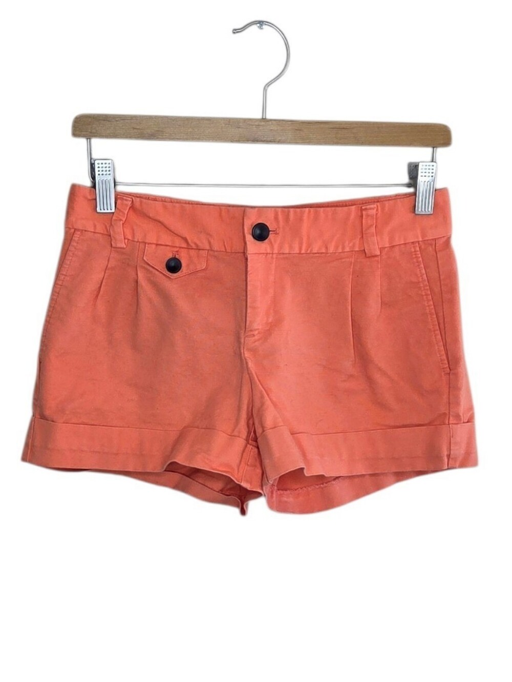 Banana Republic Factory Orange Cuffed Hem Chino Shorts Size 0